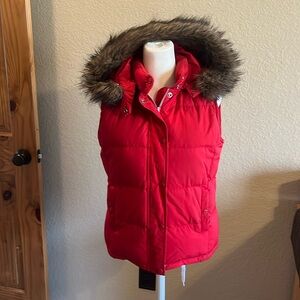 Gap red down vest.  EUC